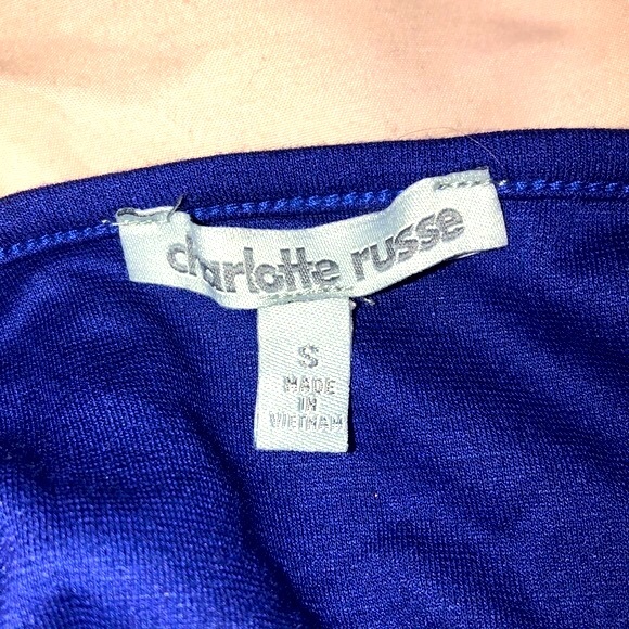 Royal Blue Tank With Mesh Cutout, Size: S - Picture 6 of 6